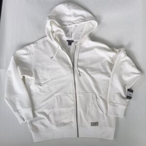 White Zip-Up Hoodie